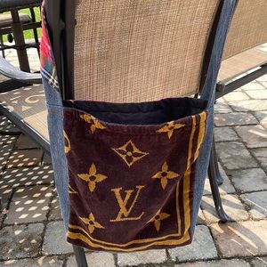 New Custom Made Designer Towel Denim Plaid Shoulder Bag Upcycled